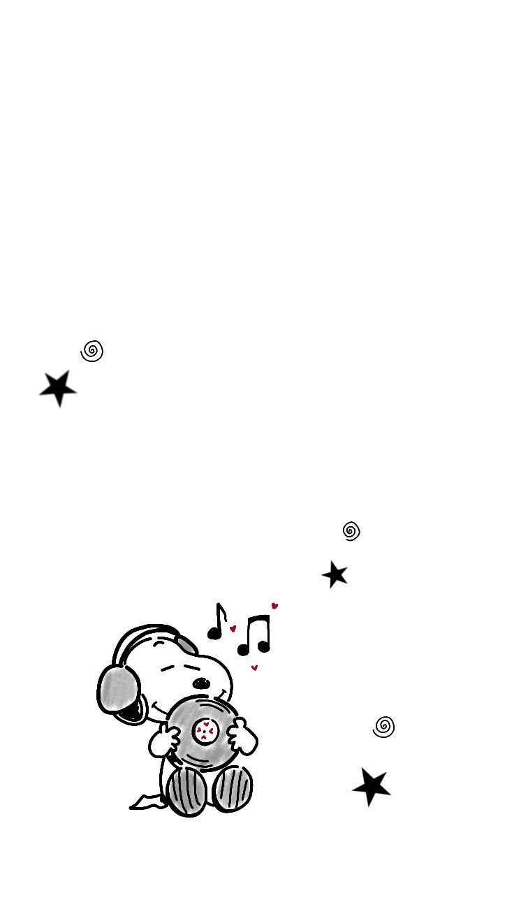 Snoopy listening to music