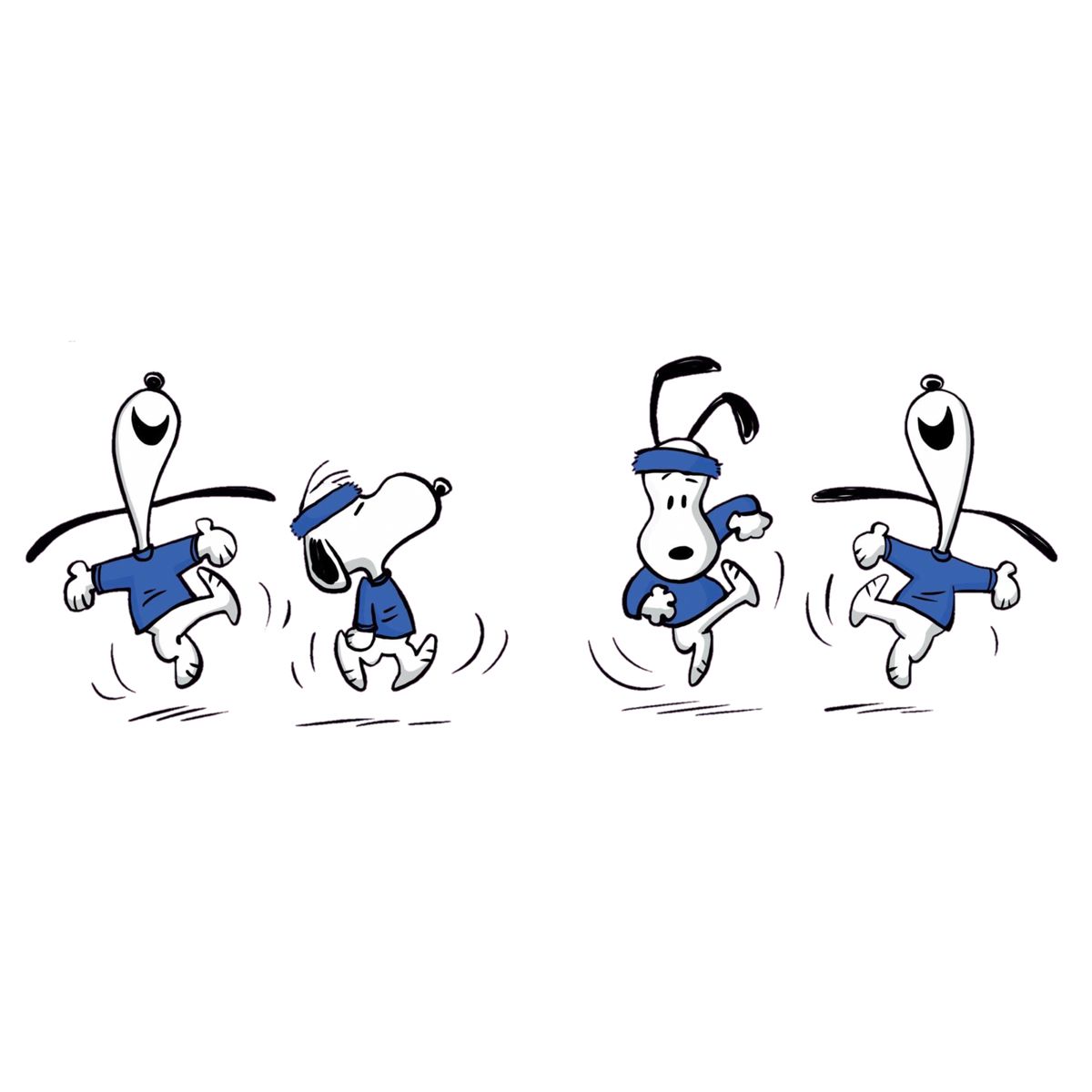 Snoopy performing tray dance